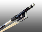VIOLIN BOW BRAIDED CARBON FIBER ROUND, FULLY LINED EBONY FROG, NICKEL SILVER WIRE GRIP & TIP