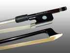 VIOLA BOW BRAIDED CARBON FIBER ROUND, FULLY LINED EBONY FROG, NICKEL WIRE GRIP, PLASTIC TIP