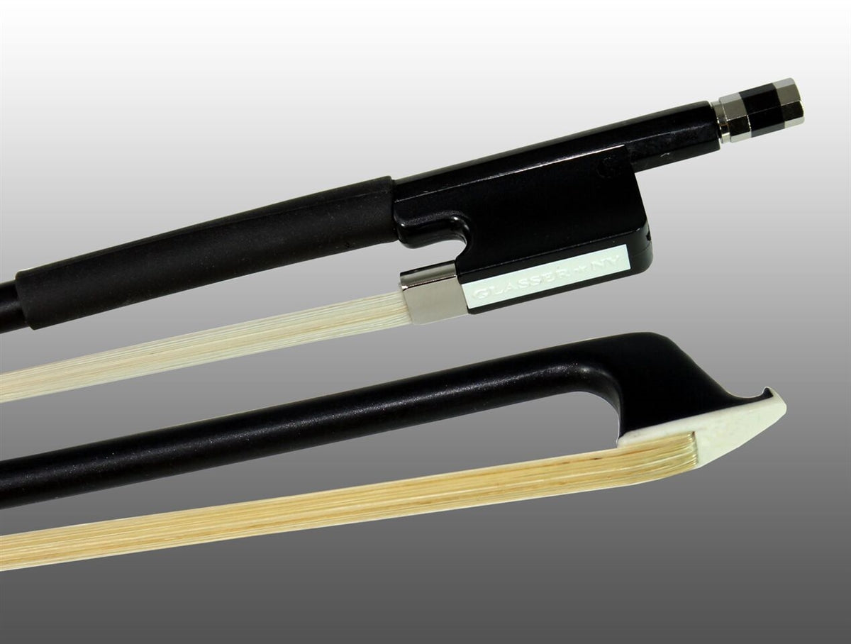 VIOLA BOW FIBERGLASS HALF-LINED FROG LEATHERETTE GRIP