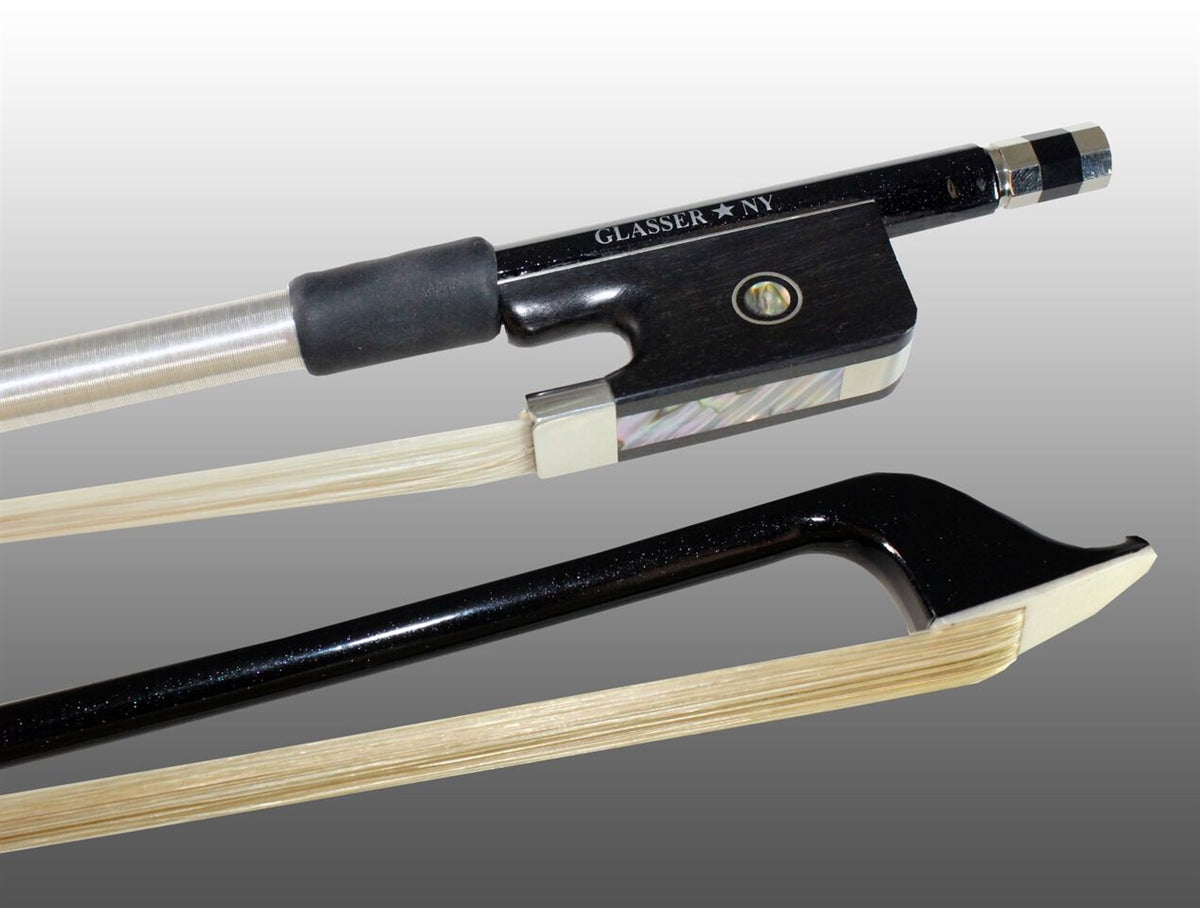 CELLO BOW CARBON GRAPHITE, FULLY-LINED EBONY FROG, NICKEL WIRE GRIP