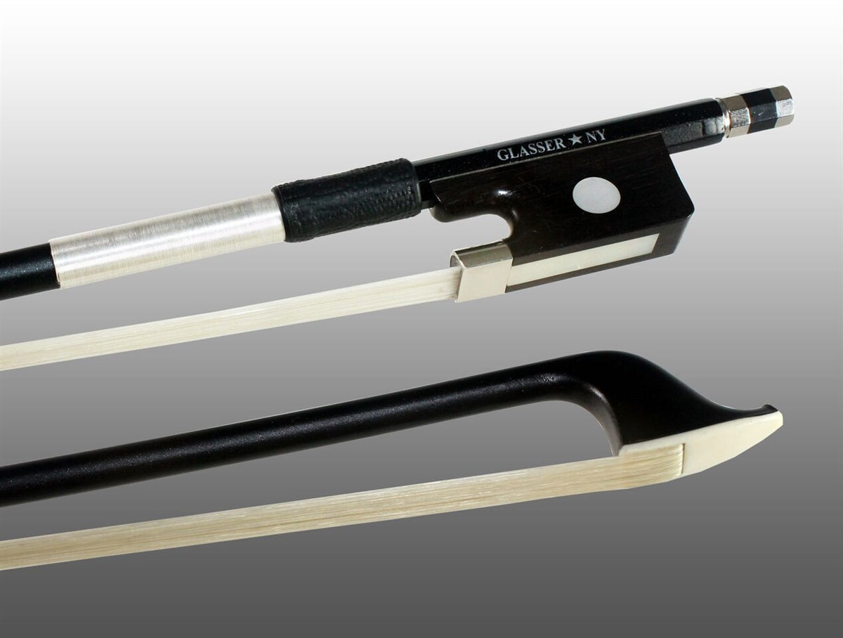 CELLO BOW CARBON COMPOSITE, HALF-LINED EBONY FROG,  NICKEL WIRE GRIP