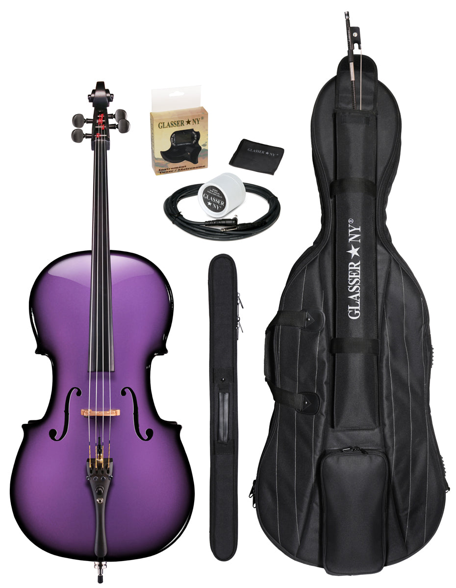 AEX CARBON COMPOSITE ACOUSTIC ELECTRIC CELLO 4/4 OUTFIT – Glasser Bows