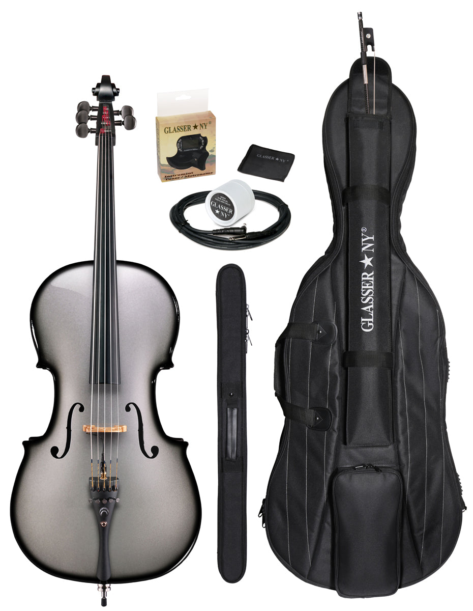 AEX CARBON COMPOSITE ACOUSTIC ELECTRIC CELLO 4/4 OUTFIT - 5 STR