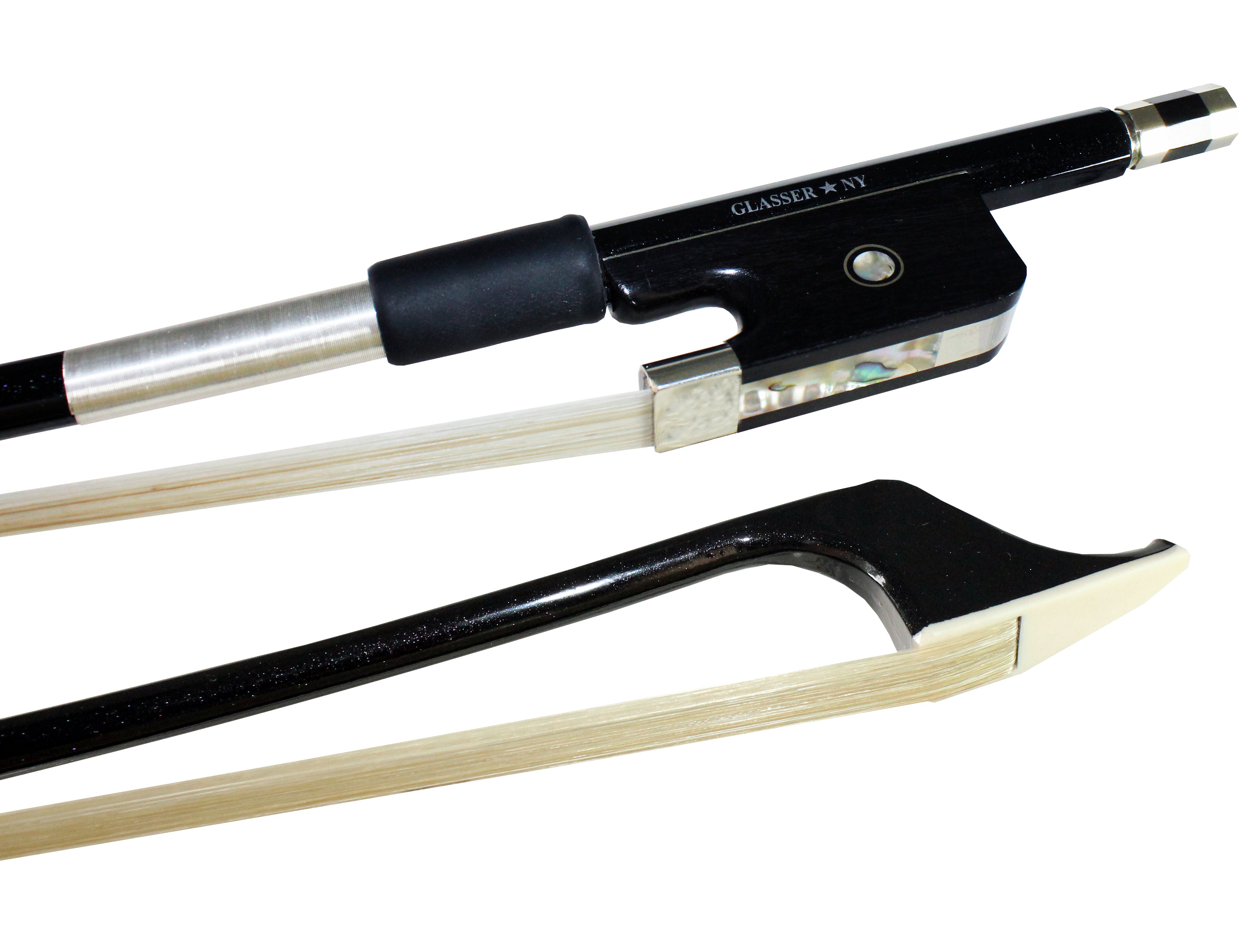 F5000CG - BASS BOW FRENCH CARBON GRAPHITE, FULLY-LINED EBONY FROG, NICKEL WIRE GRIP