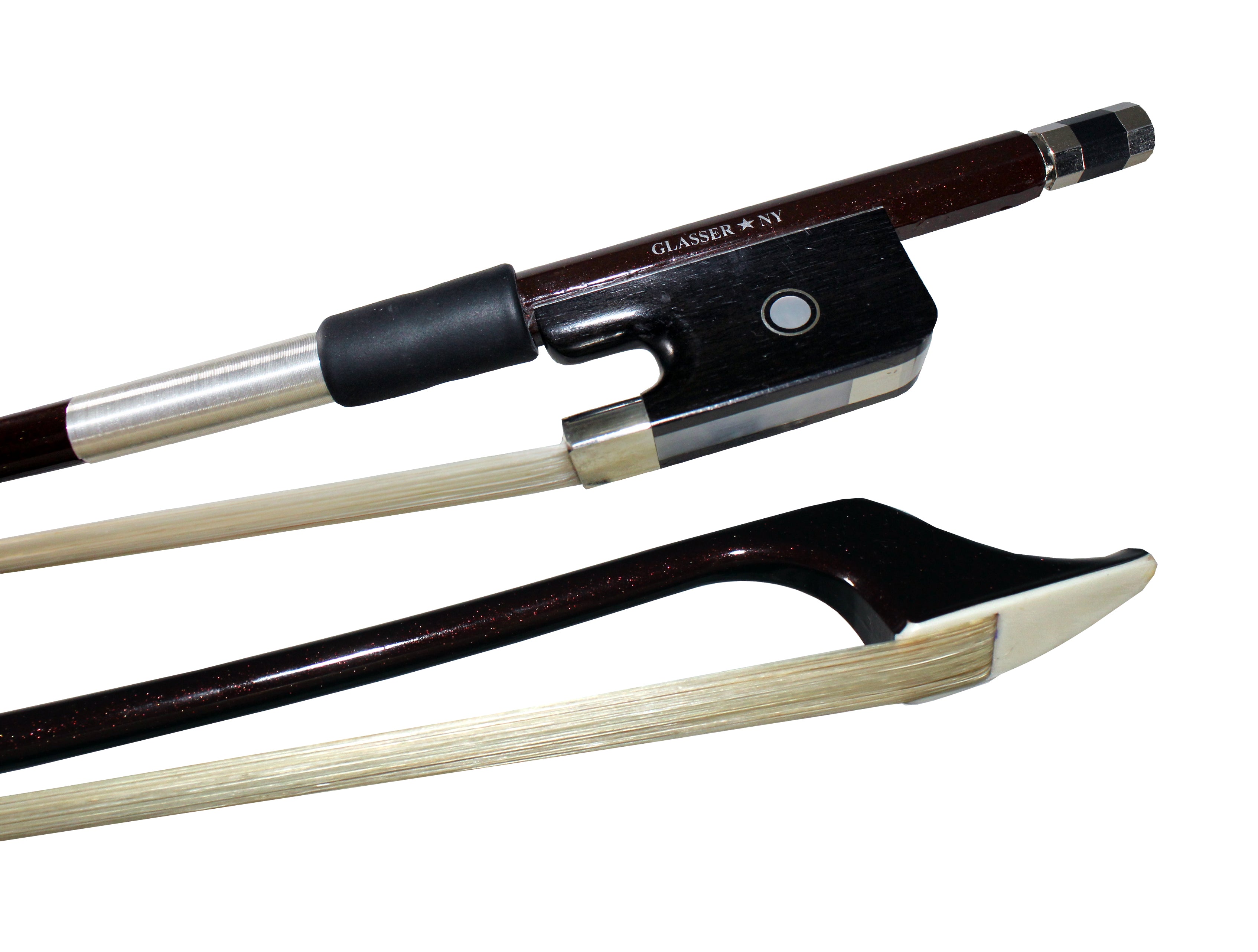 F500AC - BASS BOW FRENCH ADVANCED COMPOSITE, FULLY-LINED EBONY FROG, NICKEL WIRE GRIP