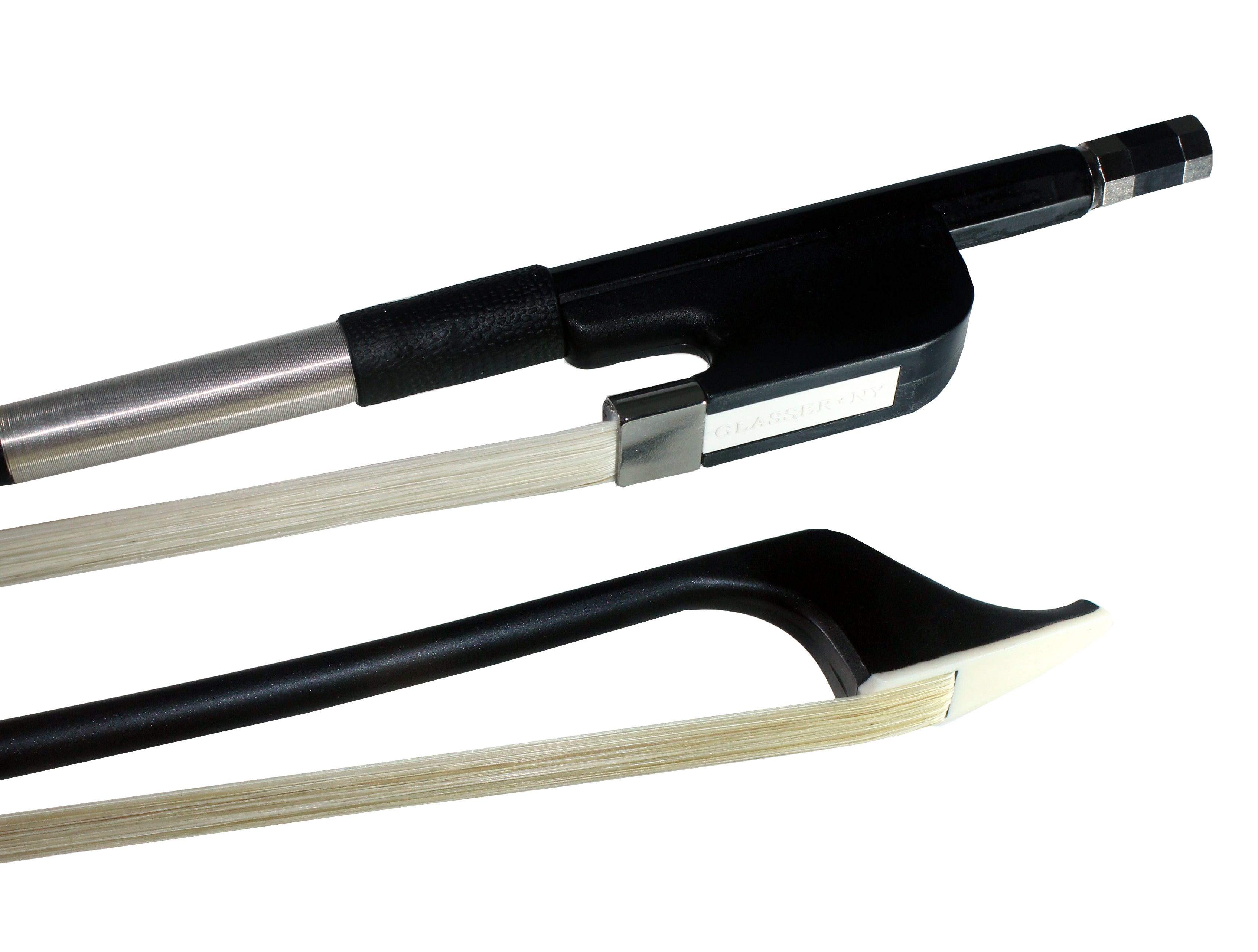 F503SH - BASS BOW FRENCH FIBERGLASS HALF-LINED FROG NICKEL WIRE GRIP