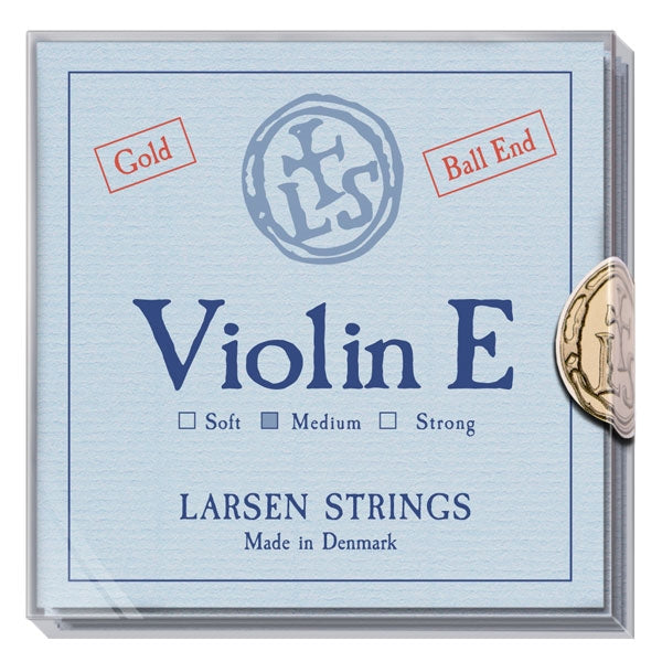 LARSEN VIOLIN PREMIUM SET MEDIUM W/ SILVER D AND GOLD E, BALL END